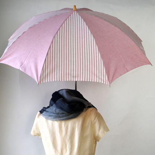 晴雨兼用 日傘 折りたたみ傘】綿100% 『可憐なピンクの