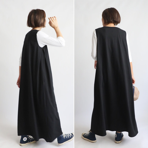 長袖 リュクス ひざ下 ワンピース ブラック クリーム 夏SALE 新作 132cm 度詰め天竺コットン100％Tシャツ