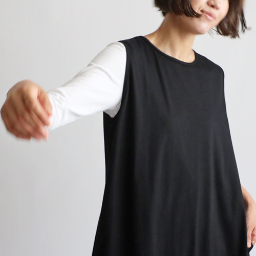 コットン天竺ロングワンピース 秋SALE 132cm 度詰め天竺コットン100％Tシャツ生地 脇