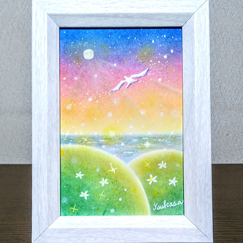 オーロラの冬の湖 パステル画 原画 it-622962b424cce-1200.jpg