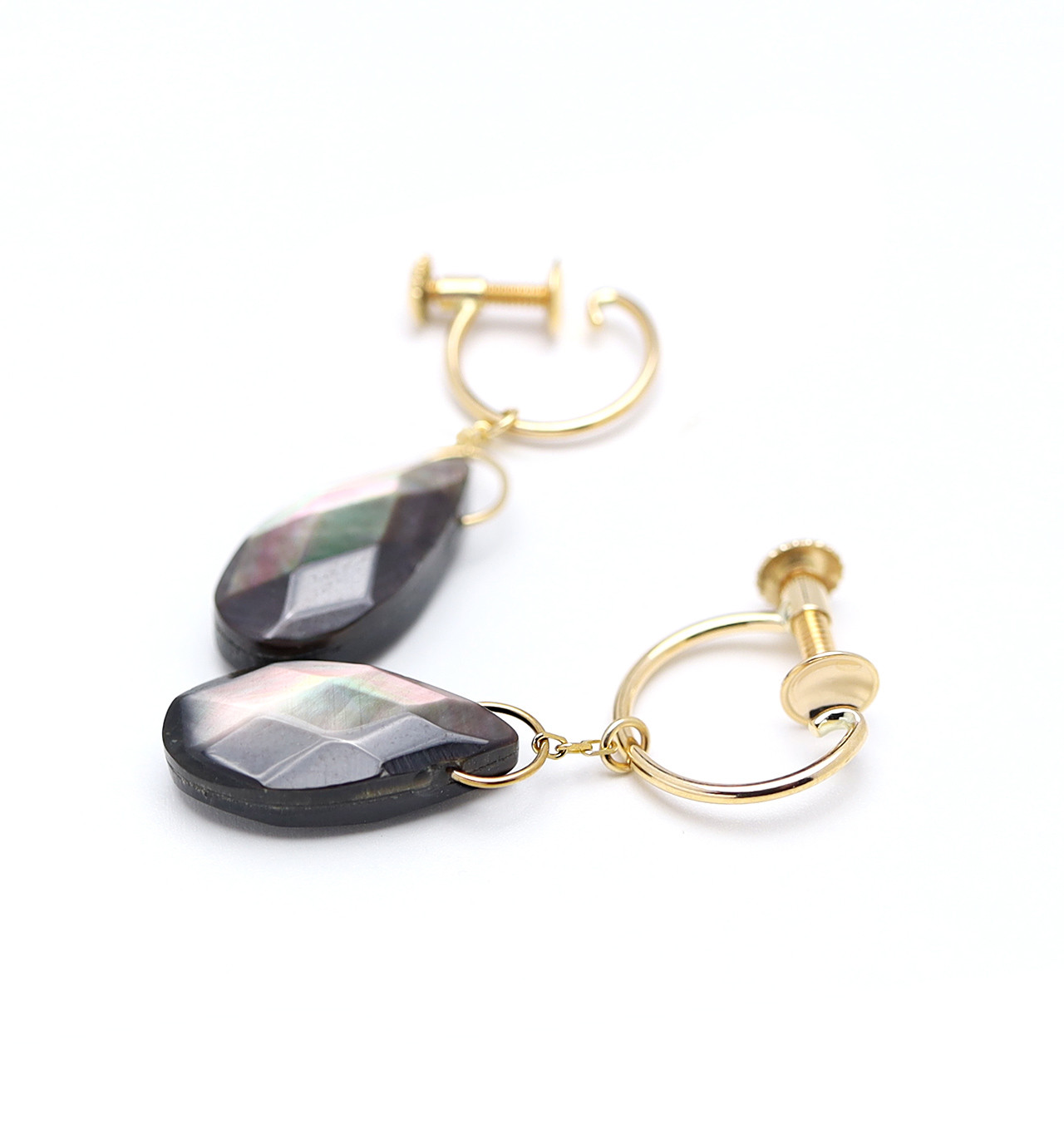 K10 黒蝶貝(ペアシェイプ) イヤリング~ESPOIR~