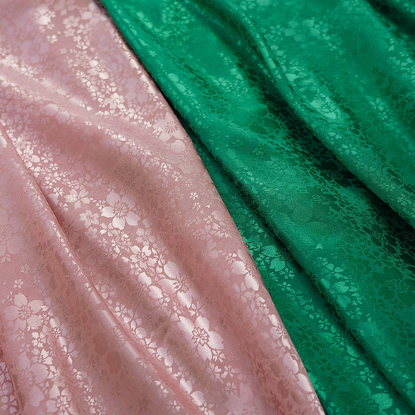 長さ1m ジャガード生地 大判 14色 桜 サテン 綺麗 上品 色織 布 きじ