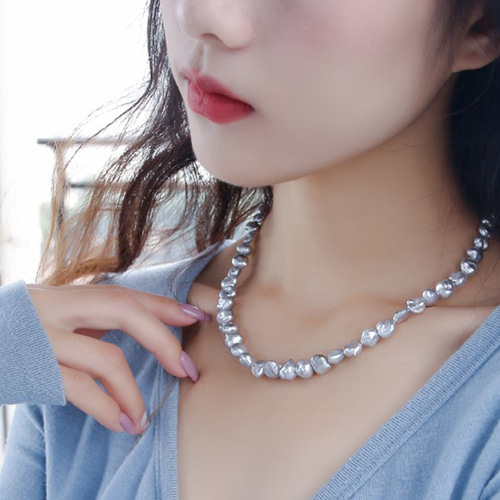 La Corser】オーシャンブルー 天然ワイルドケシ海水パールネックレス