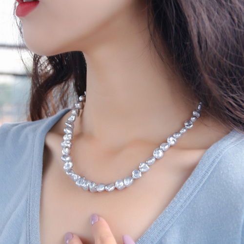 La Corser】オーシャンブルー 天然ワイルドケシ海水パールネックレス