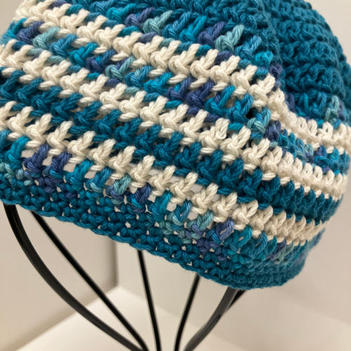 ハンドメイド 長編み ワッチ 年中使える綿100% ビーニー イスラム帽