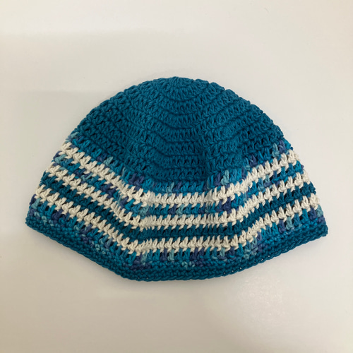 ハンドメイド 長編み ワッチ 年中使える綿100% ビーニー イスラム帽