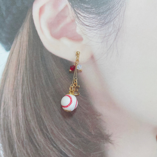 ☆必勝☆東北楽天ゴールデンイーグルス応援 野球ピアス／イヤリング 小
