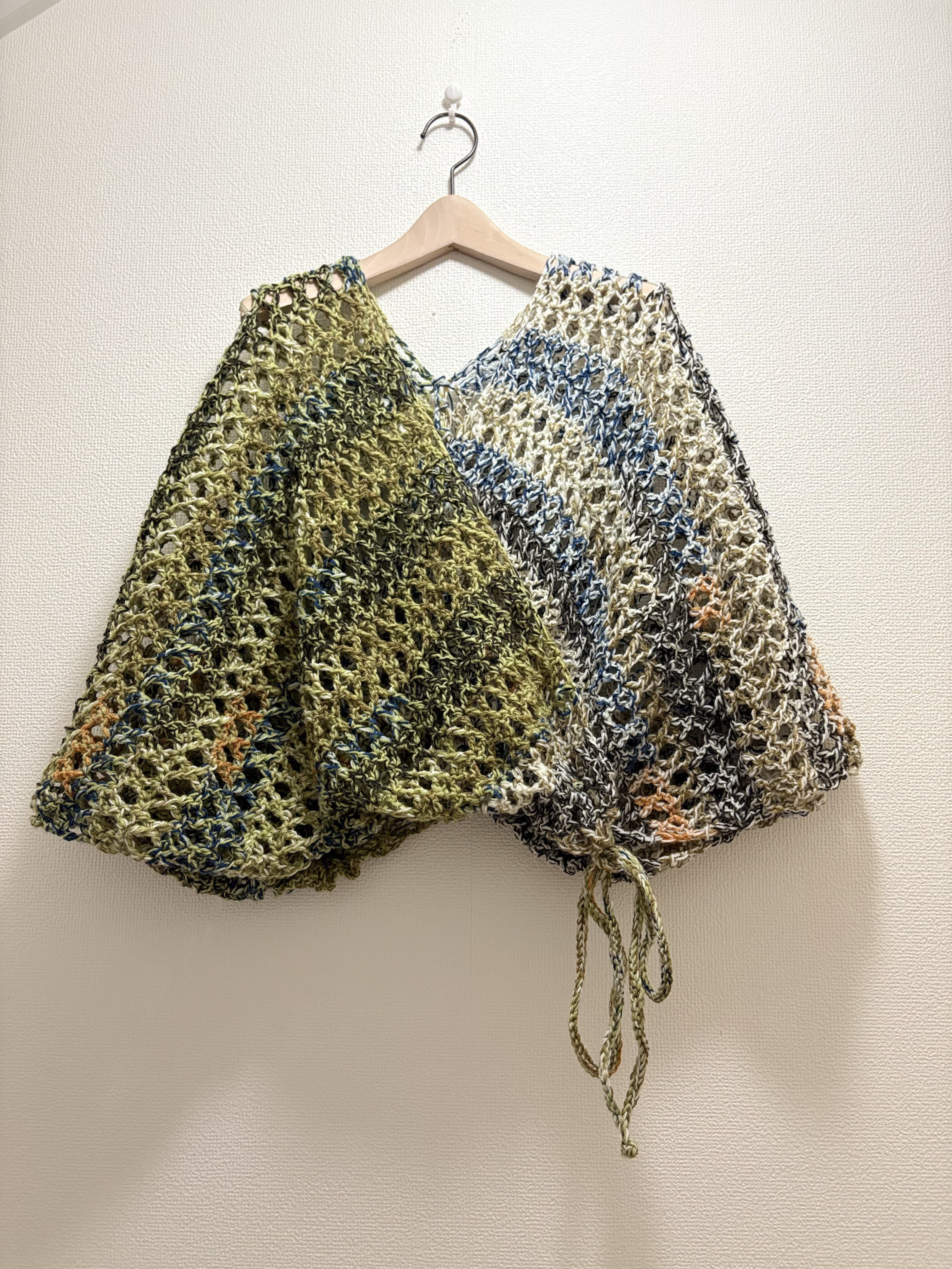 ‪☆handmade‪☆手編み 七分袖カシュクールニット