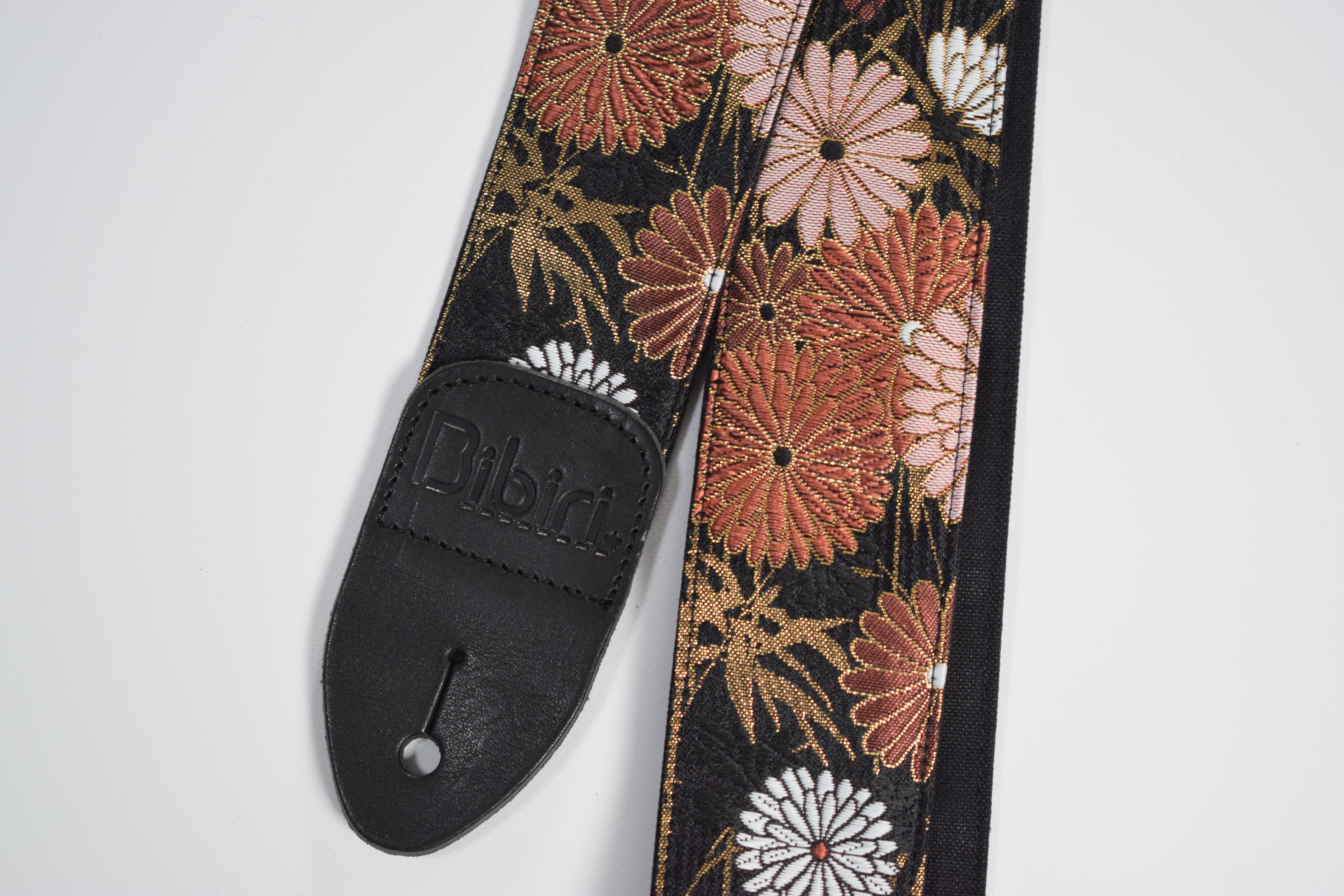 笹菊　帆布ギターストラップ　京都金襴