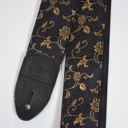 和柄ギターストラップ 鯉/金-銀 京都西陣織 金襴生地 tiny products