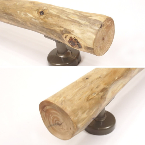 温泉流木】まっすぐラインに渋色混ざる流木ドアハンドル・手すり 木製