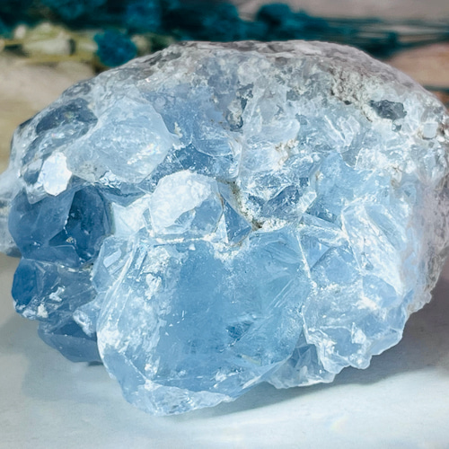 ✨希少✨【天然石】セレスタイト 天青石 クラスター 約3.8kg 特大結晶❣️ 3.4Kg セレスタイト 天青石 原石[t385-14831]