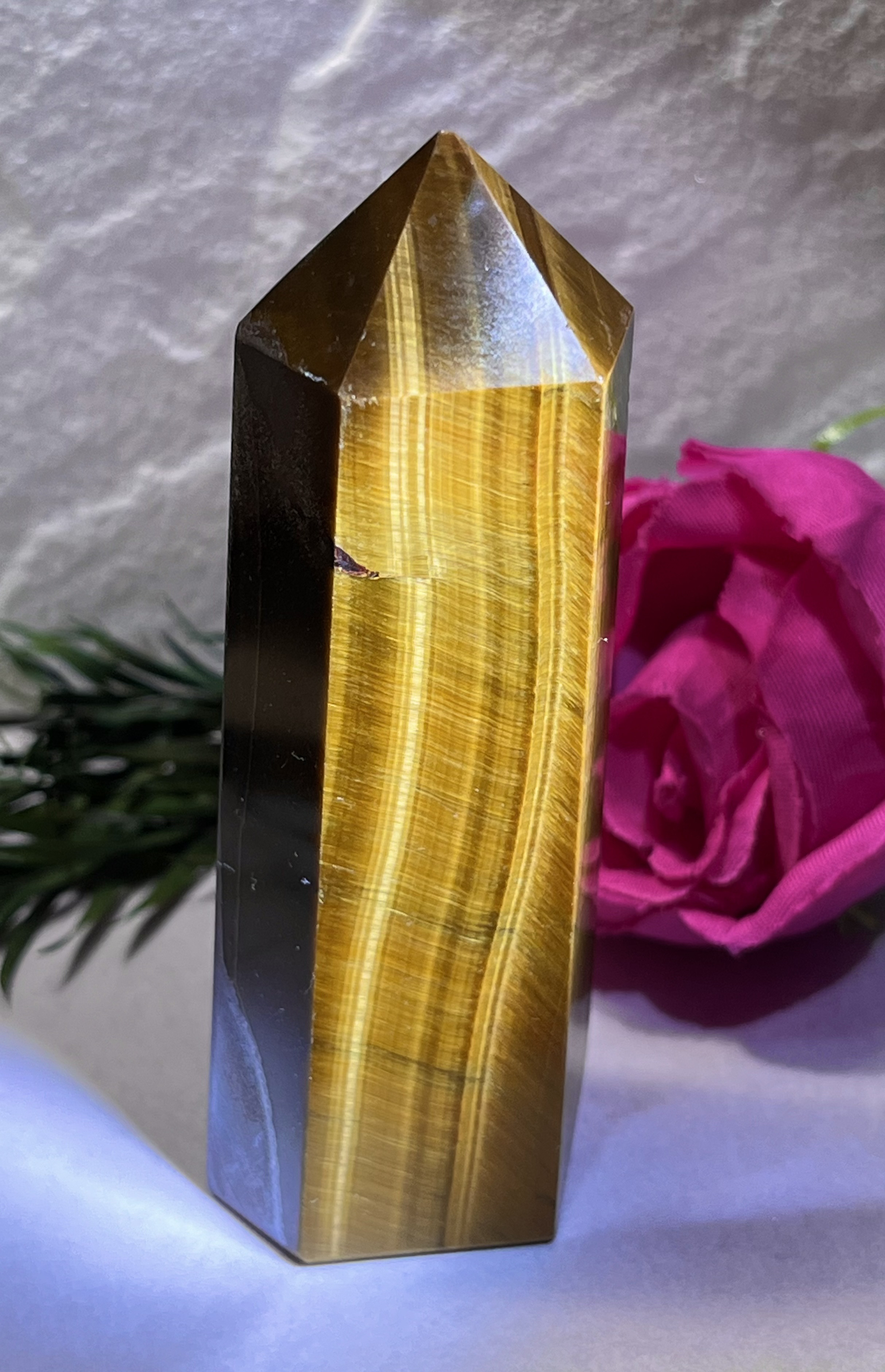 ビジネス運✨　ゴールデンタイガーアイ　原石　ポイント　ポリッシュ　タワー