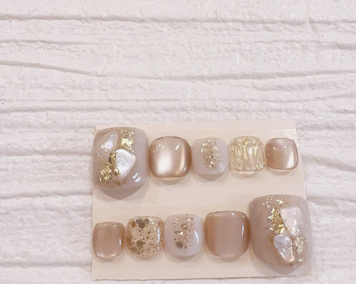 【フットネイル】マグネット ニュアンス ネイルチップ フットネイル マグネット ミラー ニュアンスネイルチップ 親指