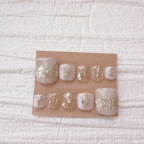【foot】シェル ニュアンス フットネイルチップ 現品限り フットネイル ネイルチップ ペディ ニュアンスネイル