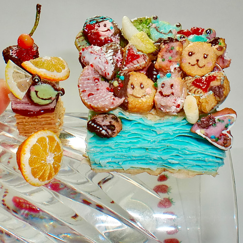 No.60〜63♡フェイクスイーツ♡リクエスト品まとめ買い♡ ⑥F サクサク クッキーパイ♪ フェイクスイーツ 樹脂粘土 ドール