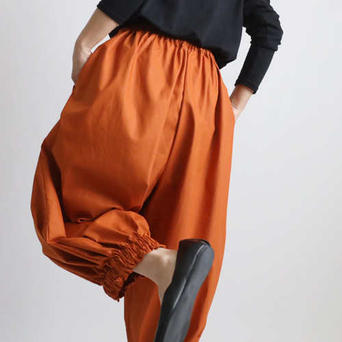 秋SALE 85cm 太ゴム入ギャザー裾バルーン パンツ ワイド