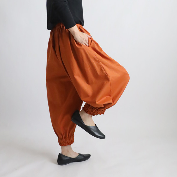秋SALE 85cm 太ゴム入ギャザー裾バルーン パンツ ワイド