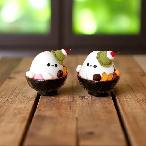 抹茶あんみつシマエナガ その他置物 つぶ屋 通販 19475570｜Creema