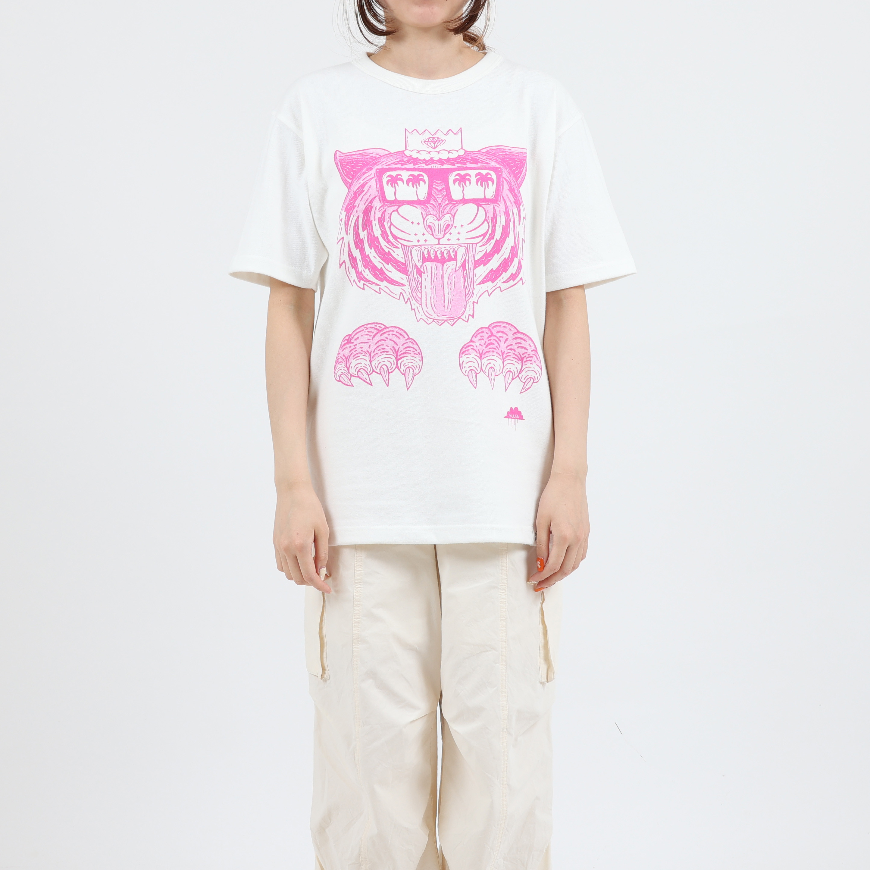 【日本初】GOTS MULGA PRINT T-SHIRT WHITE（シングルカラー）/ ゴッツ認証モルガデザイン