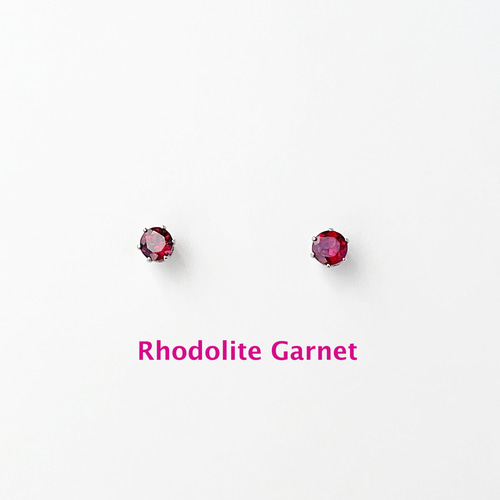 つけっぱなしOK！】ロードライトガーネット一粒ピアス 天然石 大人