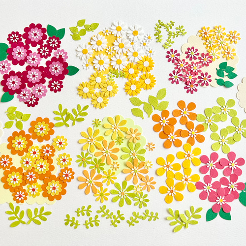 クラフトパンチのお花と葉っぱいろいろ〜ペーパーフラワー ビタミン