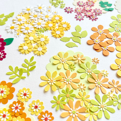 クラフトパンチのお花と葉っぱいろいろ〜ペーパーフラワー ビタミン