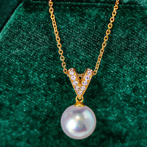 18k金、白蝶真珠ネックレス、au750 18k白蝶真珠ネックレス、約11-12mm