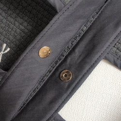 ✱受注制作✱ヌビバッグ Mサイズ /ヌビトートバッグ /ランチトート/ ダークグレー×リボン刺繍 4枚目の画像