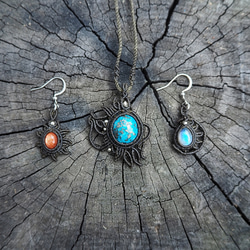 天然石マクラメ編みネックレス ヒマラヤ水晶 ラブラドライト