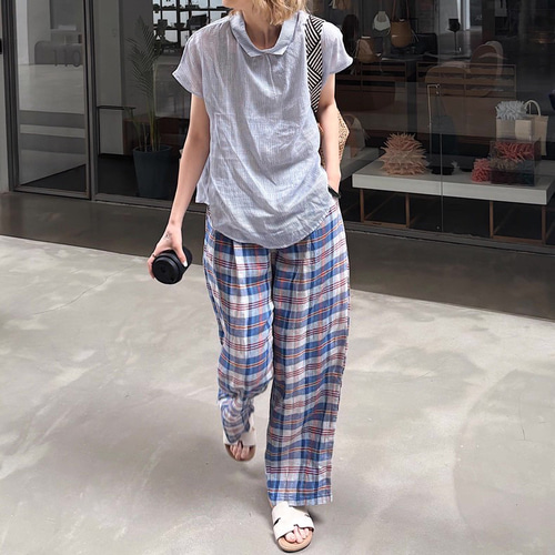 ARTS&SCIENCE チェックリネンパンツ URBAN RESEARCH DOORS（アーバンリサーチドアーズ） パンツ リネン