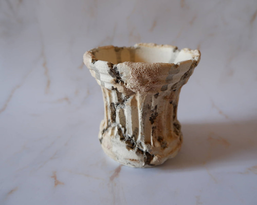 3.5号白溶岩コラム鉢113 塊根植物 多肉植物 アガベ 盆栽 植木鉢 作家鉢