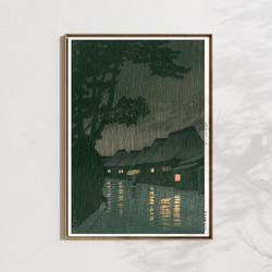 絵画　一本の木39 Lサイズ　流星群2 A4サイズ 2枚原画セット 吉田博「渓流」 木版画複製 A3サイズ 297×420mm マット紙 200kg