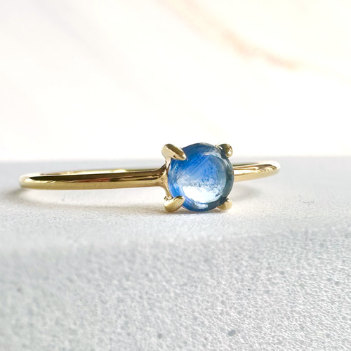 ○ ネパール産 カイヤナイト ○ 一粒リング ┃ 天然石 シンプル