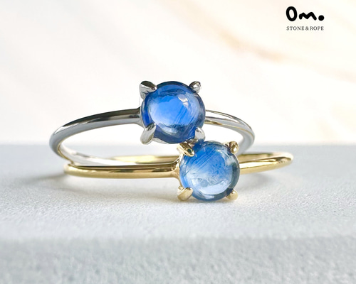 ○ ネパール産 カイヤナイト ○ 一粒リング ┃ 天然石 シンプル