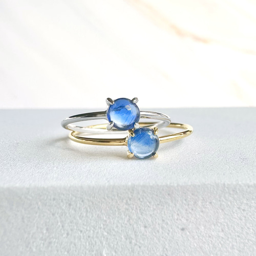 ○ ネパール産 カイヤナイト ○ 一粒リング ┃ 天然石 シンプル