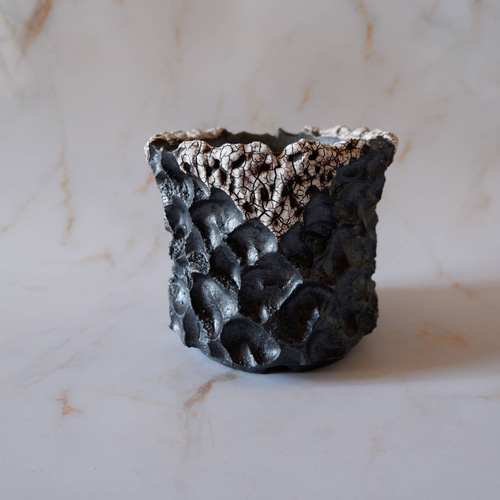 新品!!4個セット 伝市鉢 4号 黒化粧 (アガベ パキポディウム 塊根 作家鉢 4号貫入白化粧黒鉢118 塊根植物 多肉植物 アガベ 盆栽 植木鉢