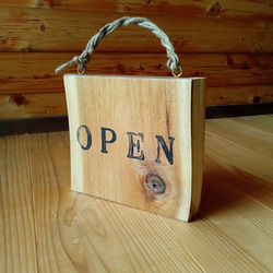クラシック木製看板 OPEN CLOSED 吊り下げ ローシェンナオレンジ