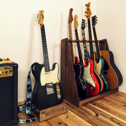 WOODWORKS ギタースタンド 1本掛 エレキギター用 ラッカー塗装対応