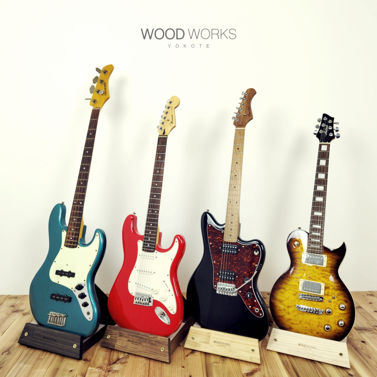 WOODWORKS ギタースタンド 1本掛 エレキギターオフセットボディ用