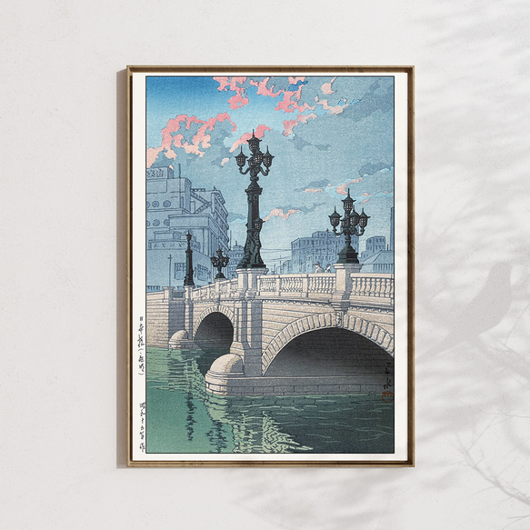 【公式サイト】正規ブランド品通販 川瀬巴水「日本橋 夜明け」 木版画複製 A3サイズ 297×420mm 絵画