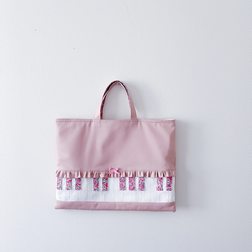 再販】鍵盤リバティ ピアノモチーフバッグ レッスンバッグ レッスン