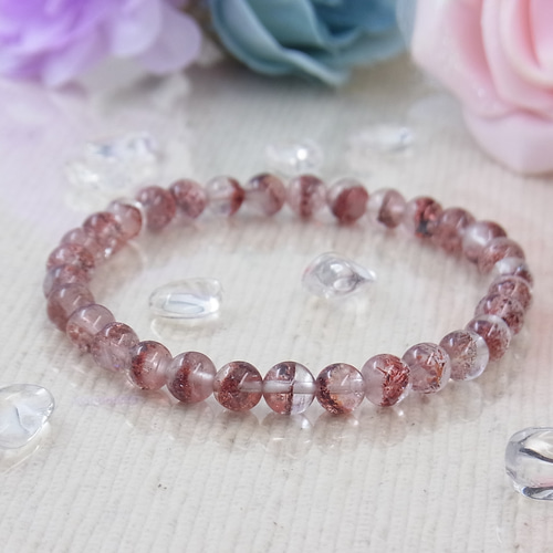 お得品】虹入り ストロベリークォーツ レピドクロサイトインクォーツ