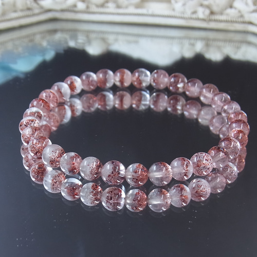 お得品】虹入り ストロベリークォーツ レピドクロサイトインクォーツ