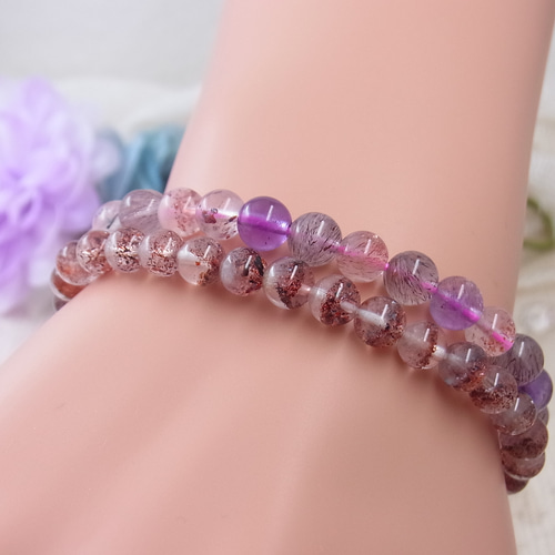 お得品】虹入り ストロベリークォーツ レピドクロサイトインクォーツ