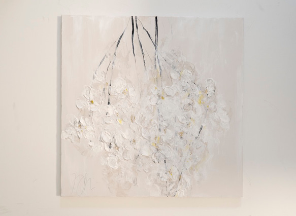 絵画　花 オリジナル油絵 桜の絵 花瓶の中の春の花 現代美術 - ショップ