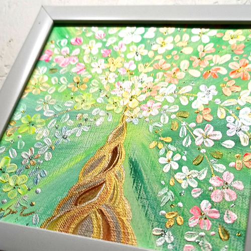 風水吉兆絵画＊煌めく幸せの木 金のなる木 金銭 仕事 発展 くじ運 当選