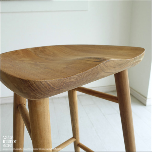 チーク無垢材 バースツールBol 椅子 カウンターチェア ハイスツール