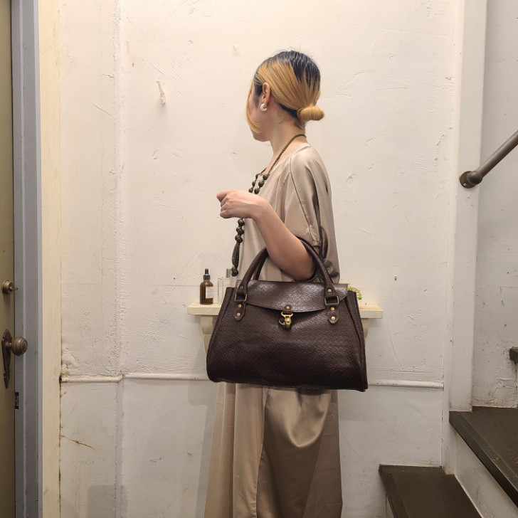 【当日出荷可能！】軽くて雨でも安心A4対応 2wayボストンバッグ(S) 千鳥格子ブラウン【OR513S-ht】