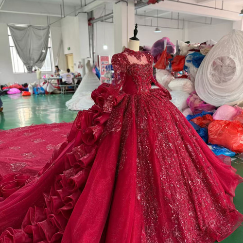 良品　wb ダブルビー　ティアードドレス レディース M 赤 結婚式 披露宴 良品 wb ダブルビー ティアードドレス レディース M 赤 結婚式 披露宴